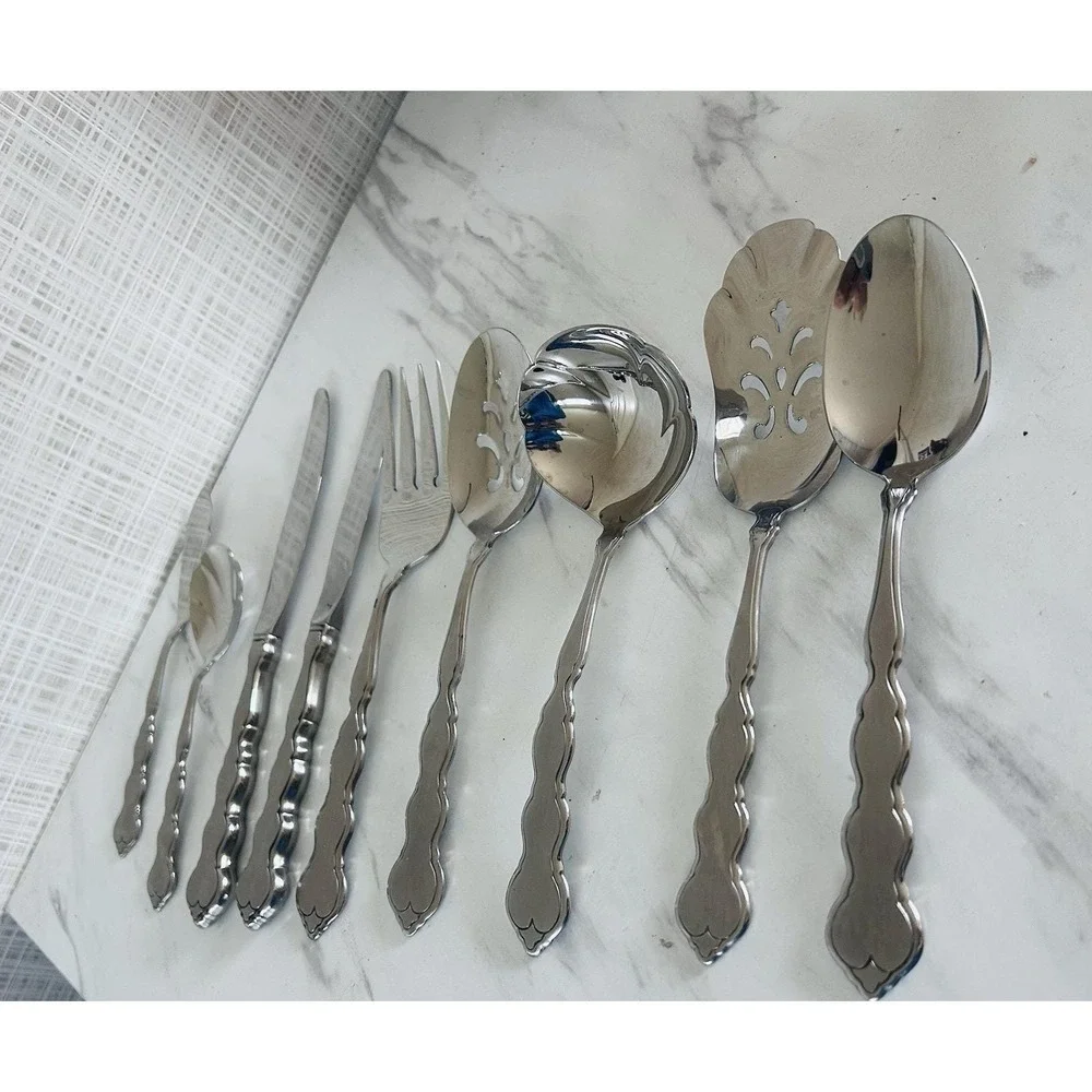 Oneida VALERIE Stainless Distinction Deluxe HH Serving Set Flatware Lot of 9